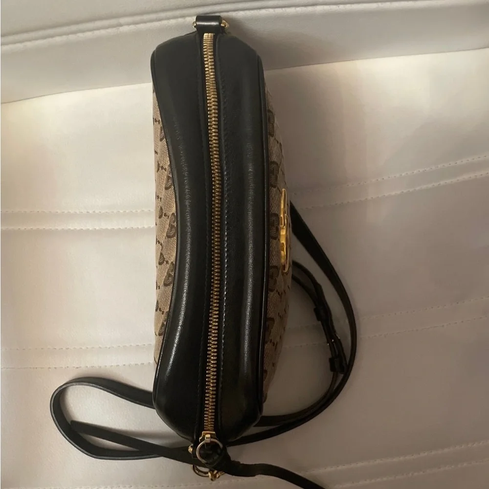 Gucci Marmont Supreme Crossbody Bag Black Brown Gold - Picture 8 of 10